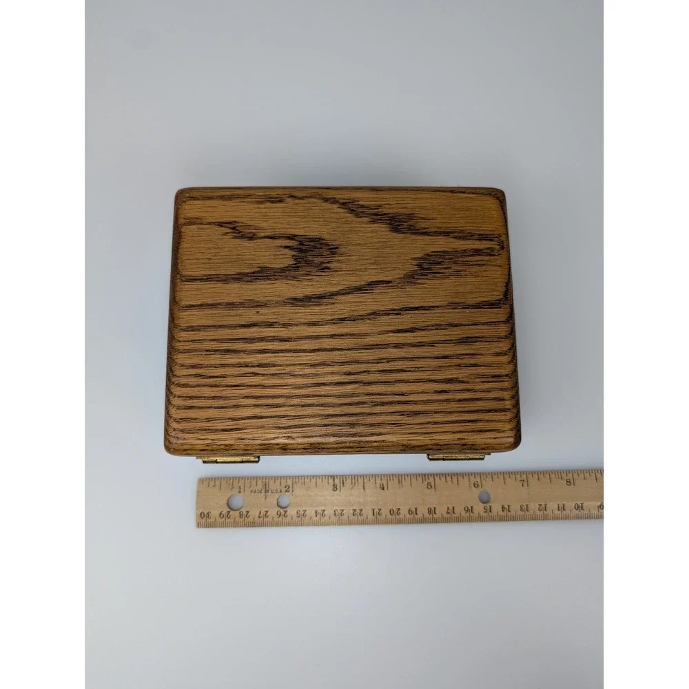 Vtg Wooden Keepsake Box Hinged Lid Storage Jewelry Trinket Organizer Cottagecore